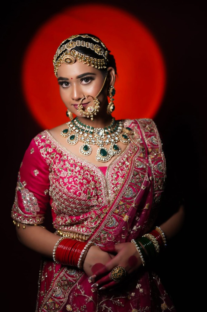 Crimson Spotlight Portrait